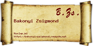 Bakonyi Zsigmond névjegykártya