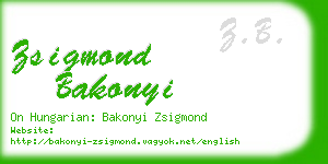 zsigmond bakonyi business card